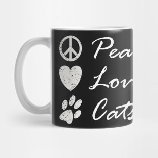 Peace Love Cats Cute Funny Hippy Graphic Mug